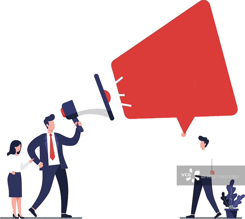 商人们用扩音器进行沟通图片素材