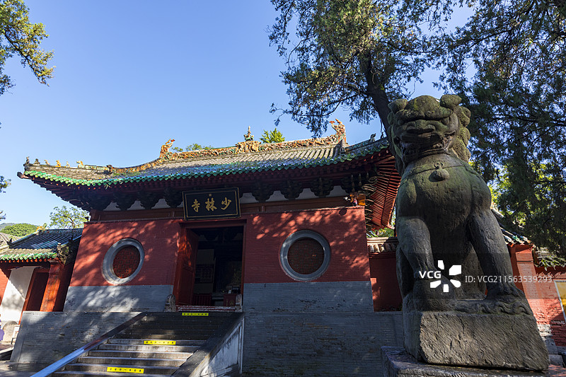 河南省登封嵩山少林寺，古代建筑，全国重点文物保护单位图片素材