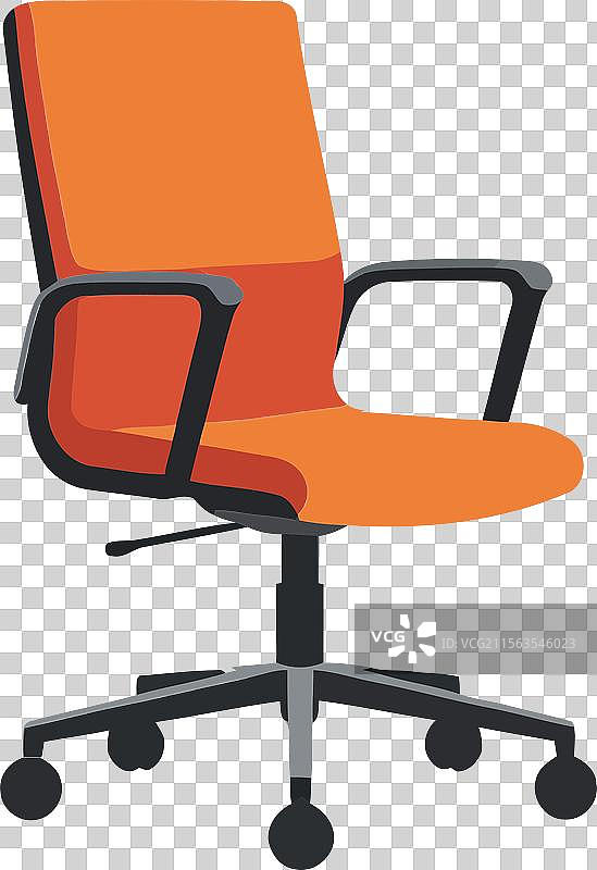 橙色 upholstery 的办公椅设计图片素材