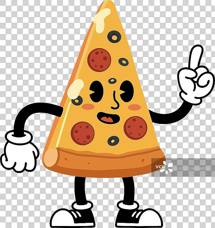带有顽皮表情的比萨片角色图片素材