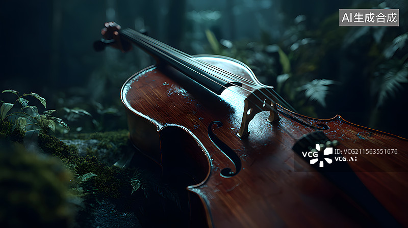 【AI数字艺术】破损 小提琴图片素材