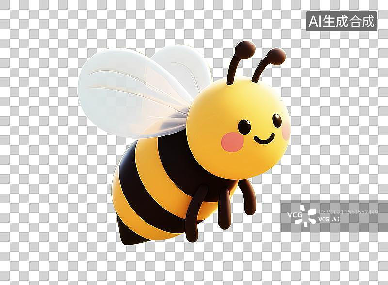 【AI数字艺术】可爱3d卡通小蜜蜂图片素材