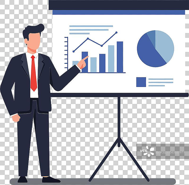 商人正在展示图表上的数据图片素材
