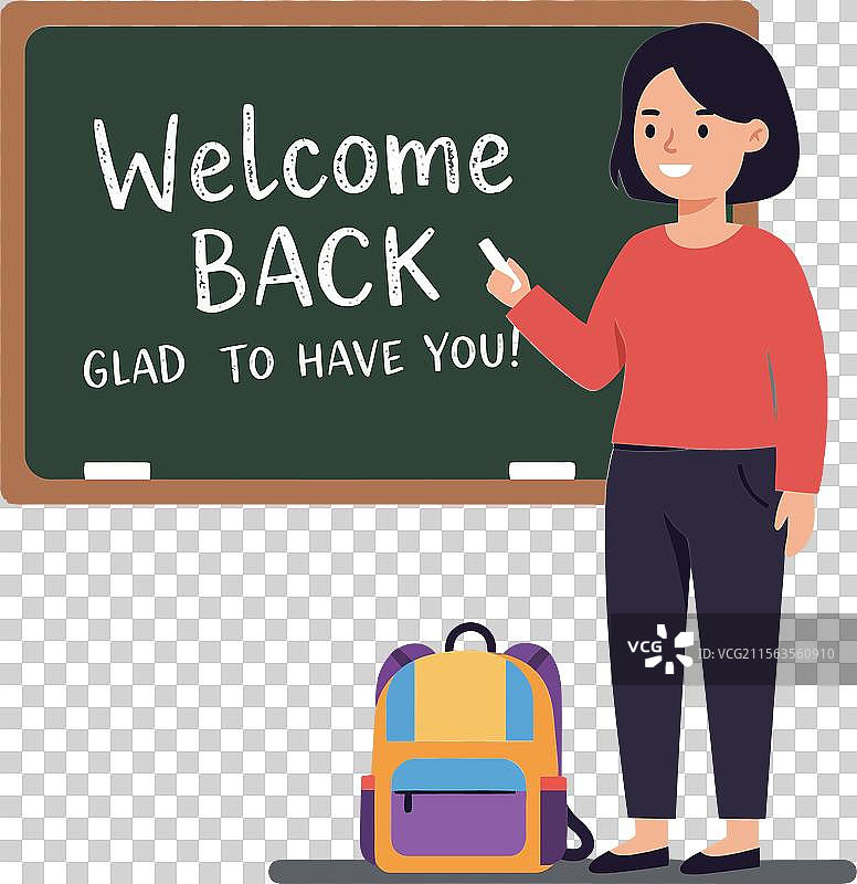 老师在公寓里欢迎学生们回到学校图片素材