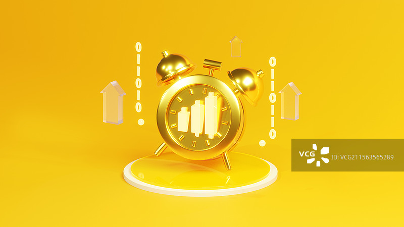 3D金融定投计时间日历组合图片素材