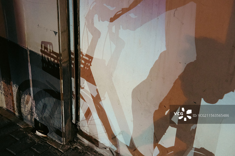 上海外滩 自行车影子图片素材