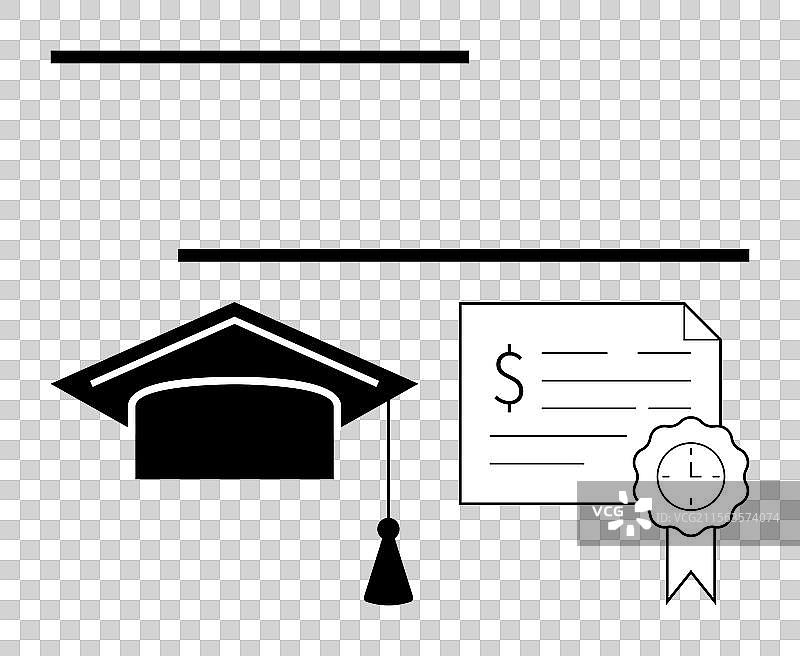 毕业帽和文凭证书图片素材