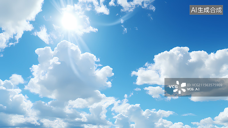 【AI数字艺术】蓝天白云图片素材