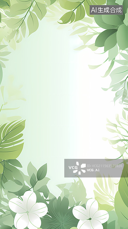 【AI数字艺术】优雅的热带花卉框架设计图片素材