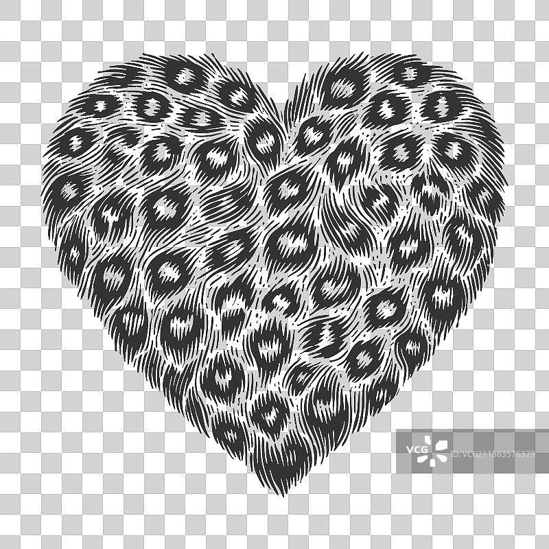 豹纹图案的心形图案图片素材