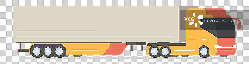 大型货车平面3D图标，孤立于背景上图片素材