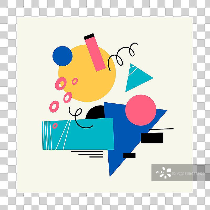 明亮的几何形状海报图片素材