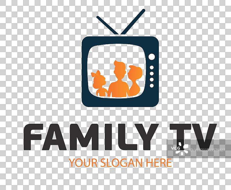 可爱的家庭媒体频道logo模板数字版图片素材