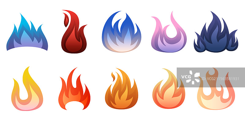 各种装饰性火焰设计元素图片素材