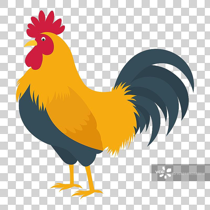 扁平风格的公鸡图片素材