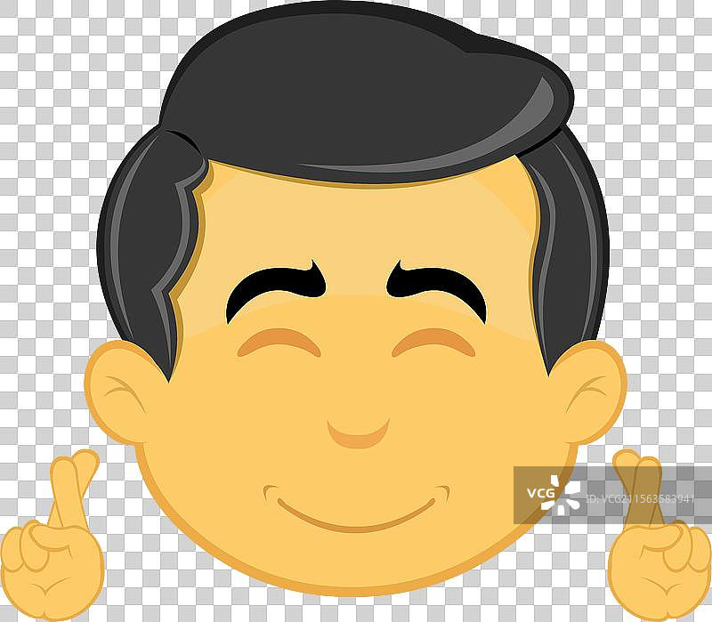 交叉手指的表情符号，象征好运图片素材