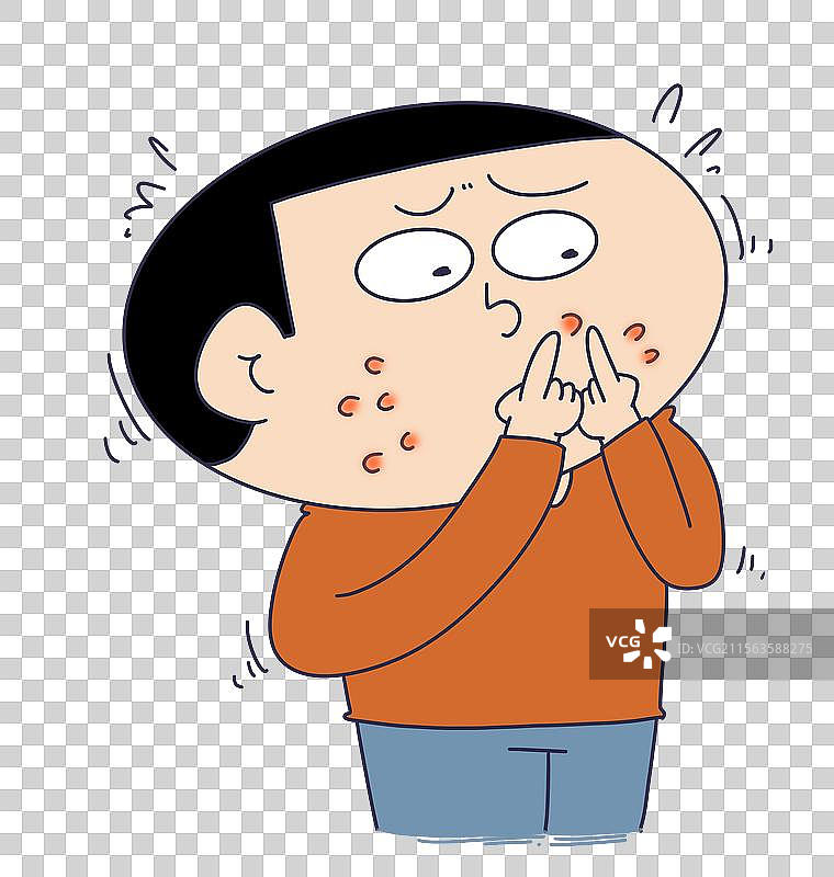 挤痘痘的人物图片素材