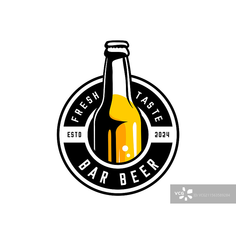 啤酒瓶印章图片素材