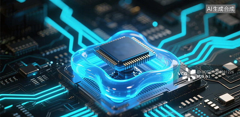 【AI数字艺术】人工智能电子芯片科技图片素材