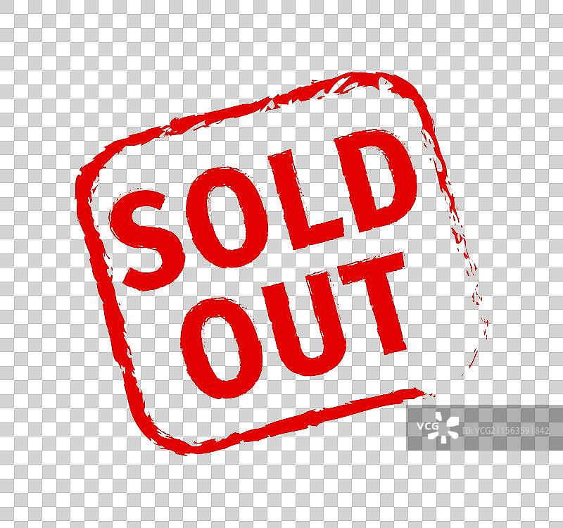 售罄的粗糙图标印章 红色售罄橡胶印章图片素材