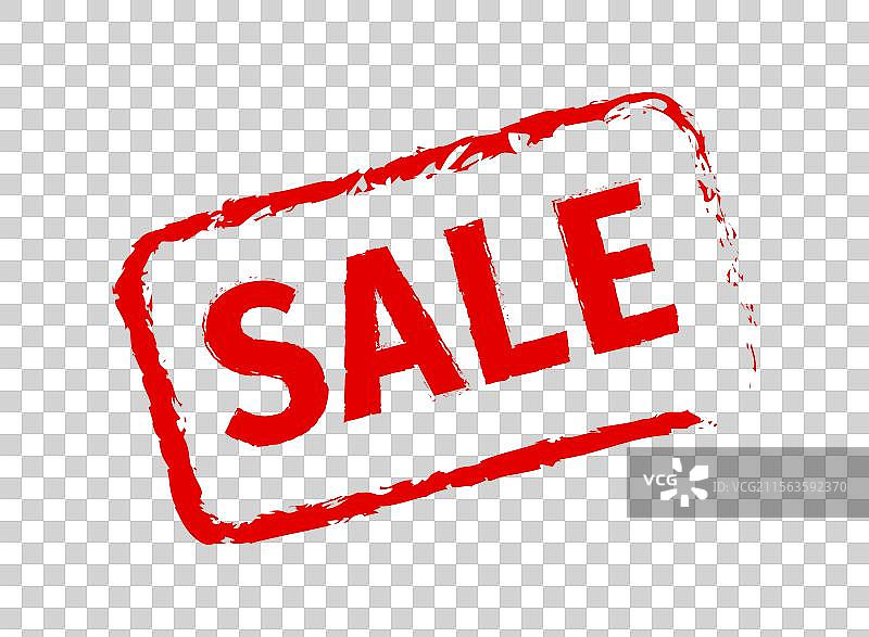 红色磨损风格的销售图标印章橡胶徽章图片素材