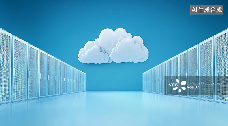 【AI数字艺术】数据中心中的云计算概念图片素材
