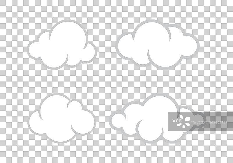 云朵，适合涂色书的白色云朵图片素材