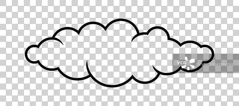 云朵线条形状图形云朵轮廓图片素材