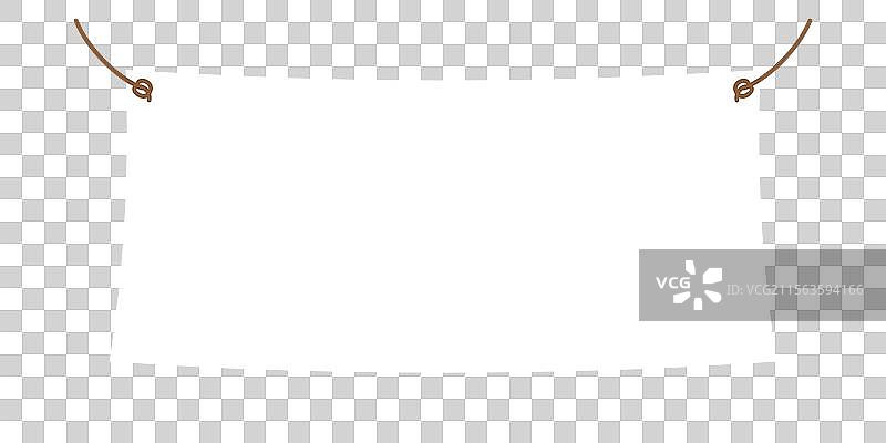 悬挂的空白横幅，带绳子图片素材