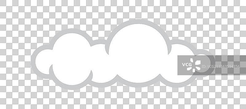 云朵，适合涂色书的白色云朵图片素材