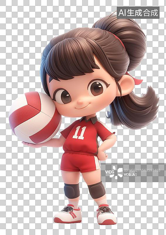 【AI数字艺术】3D排球运动员图片素材