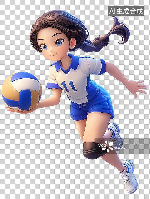 【AI数字艺术】3D排球运动员图片素材
