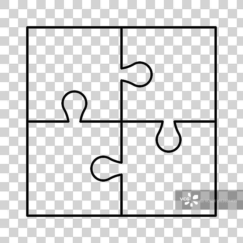拼图轮廓拼图游戏模板空白拼图图片素材