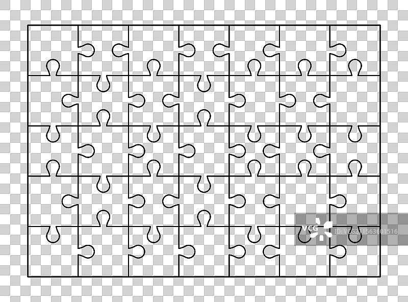 拼图轮廓拼图游戏模板空白拼图图片素材