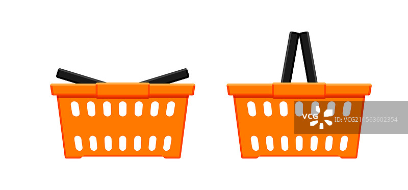 橙色购物篮零售图片素材