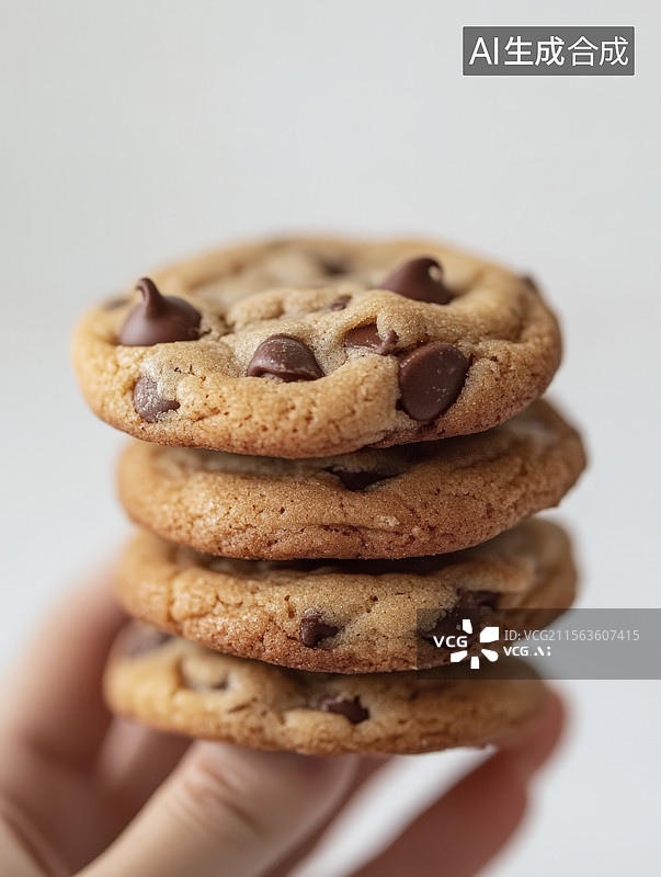 【AI数字艺术】手握巧克力豆饼干图片素材