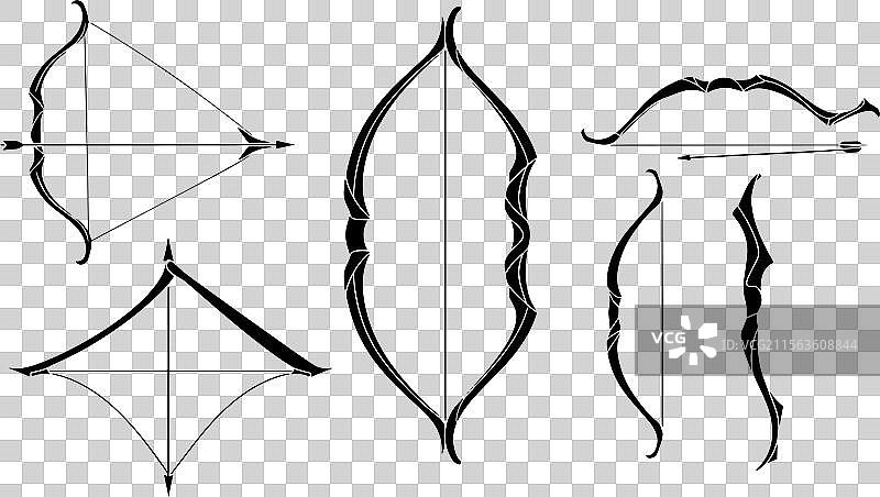 弓箭设计套件狩猎图标图片素材