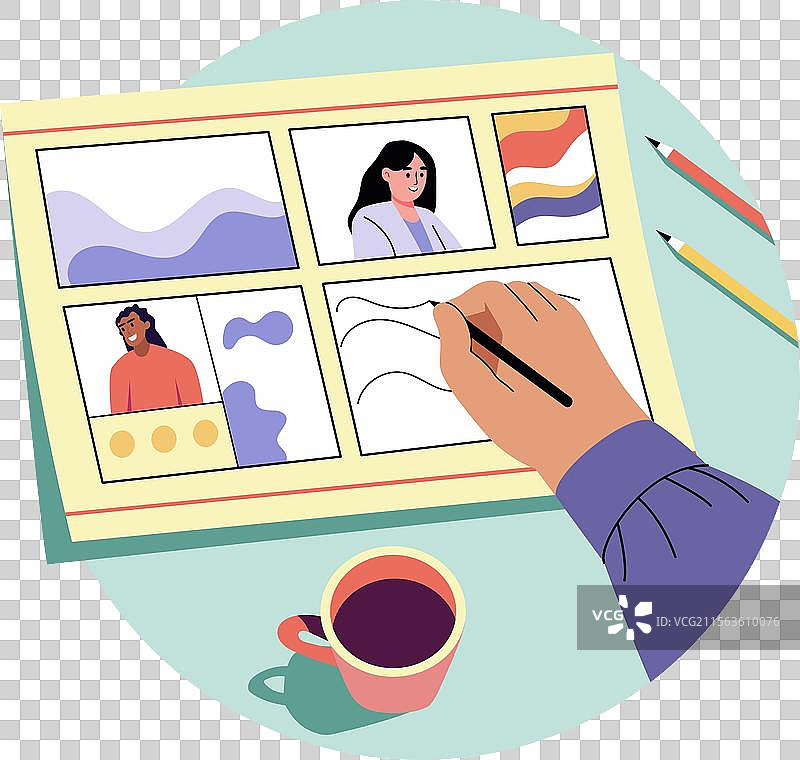 艺术家分镜头剧本图片素材