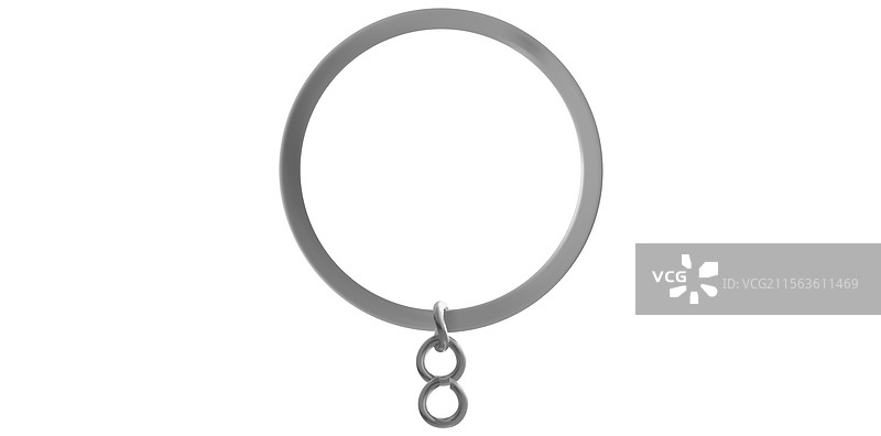 逼真的银色钥匙链与金属环图片素材