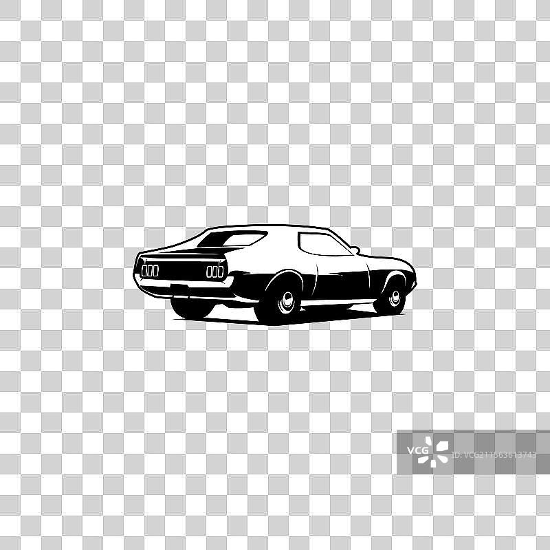 1969年福特野马标志孤立的后视图图片素材