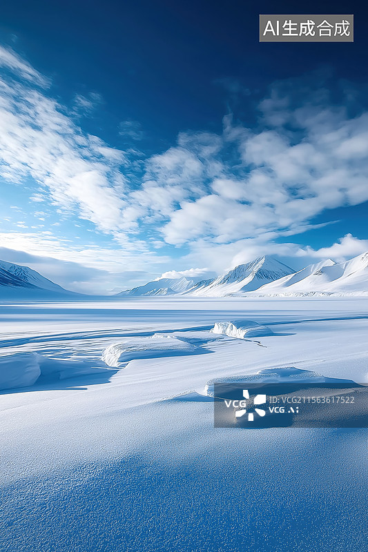 【AI数字艺术】冰雪覆盖的极地景观图片素材