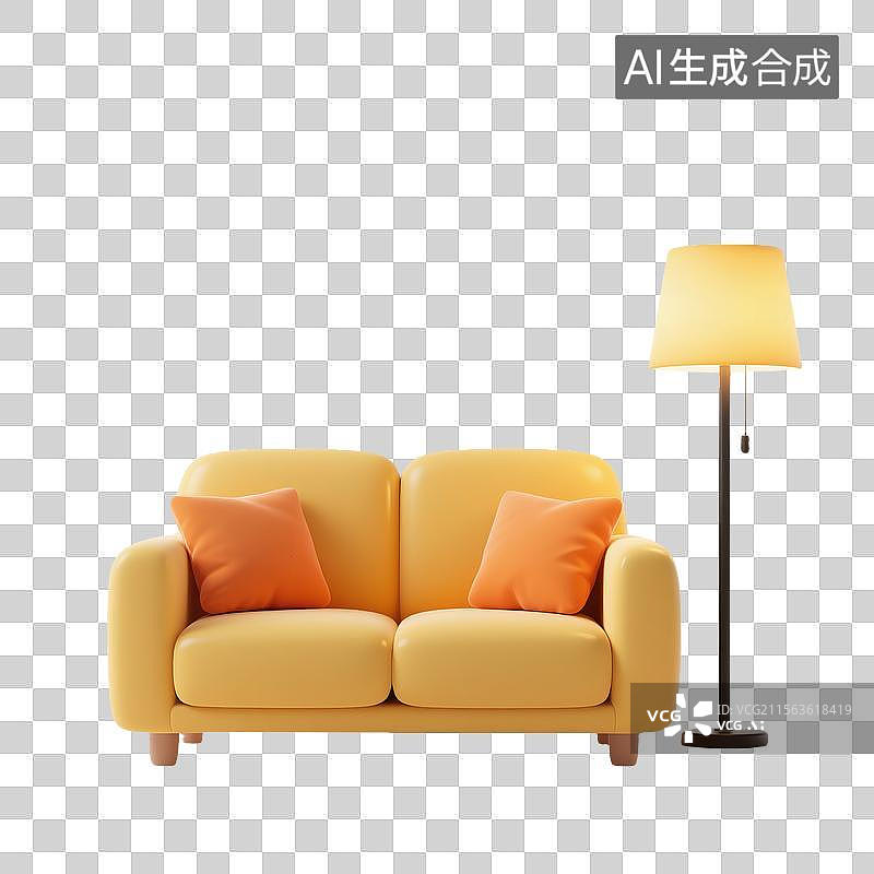 【AI数字艺术】3d卡通家具场景图片素材