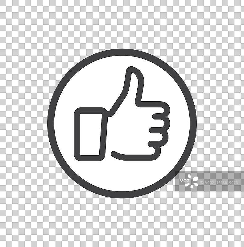 圆圈中的点赞图标图片素材