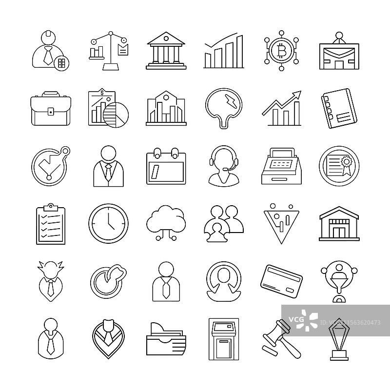 一套商业图标的插图图片素材