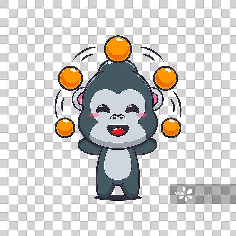 马戏团大猩猩吉祥物卡通角色图片素材
