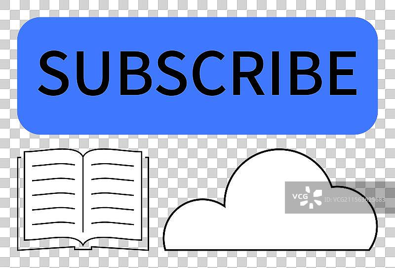 带轮廓的大蓝色订阅按钮图片素材