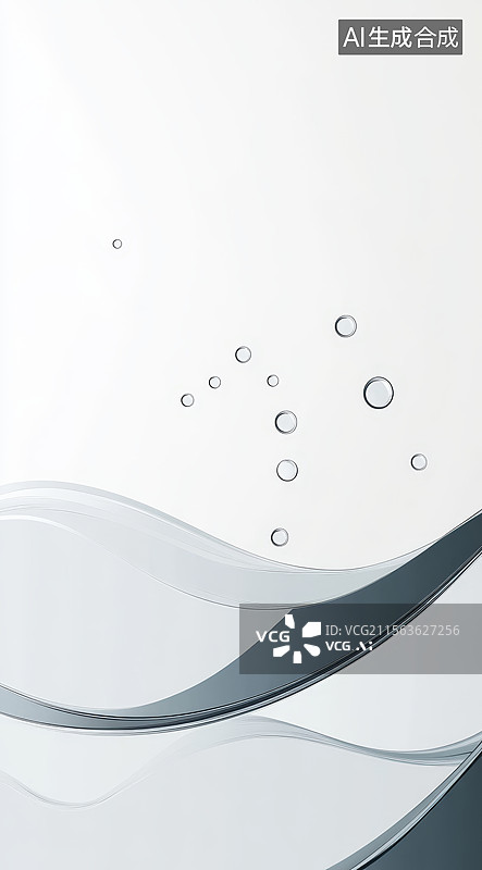 【AI数字艺术】抽象波浪与气泡图案图片素材