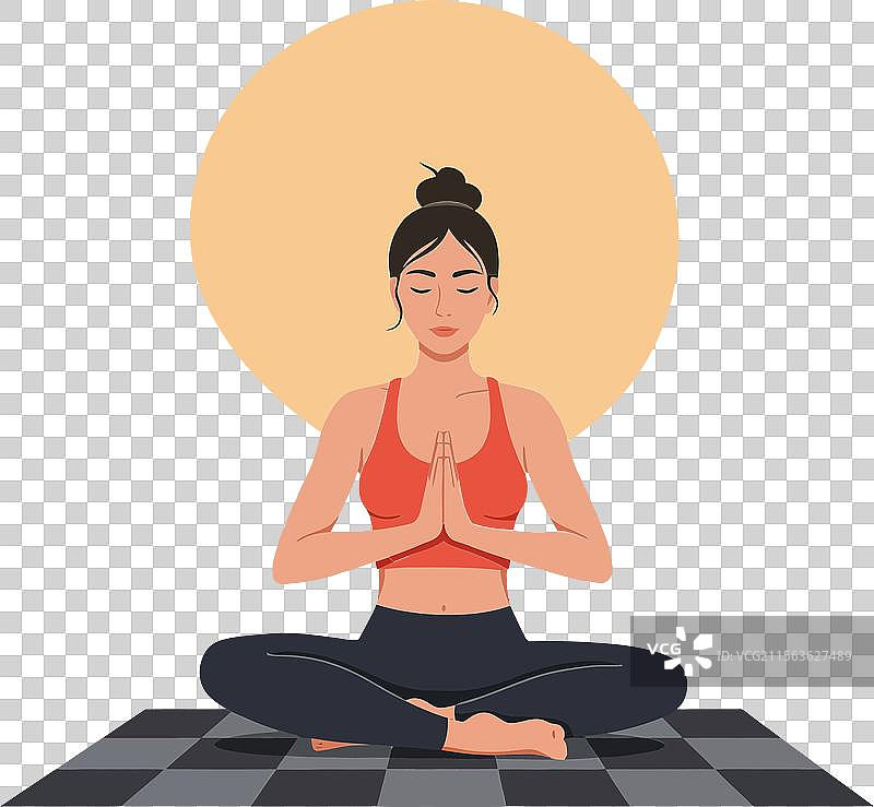 宁静的女性在安静的环境中练习瑜伽图片素材