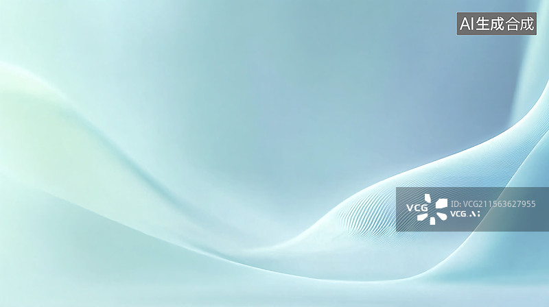 【AI数字艺术】简约渐变风背景   浅蓝渐变色调的柔和抽象线条艺术背景图片素材