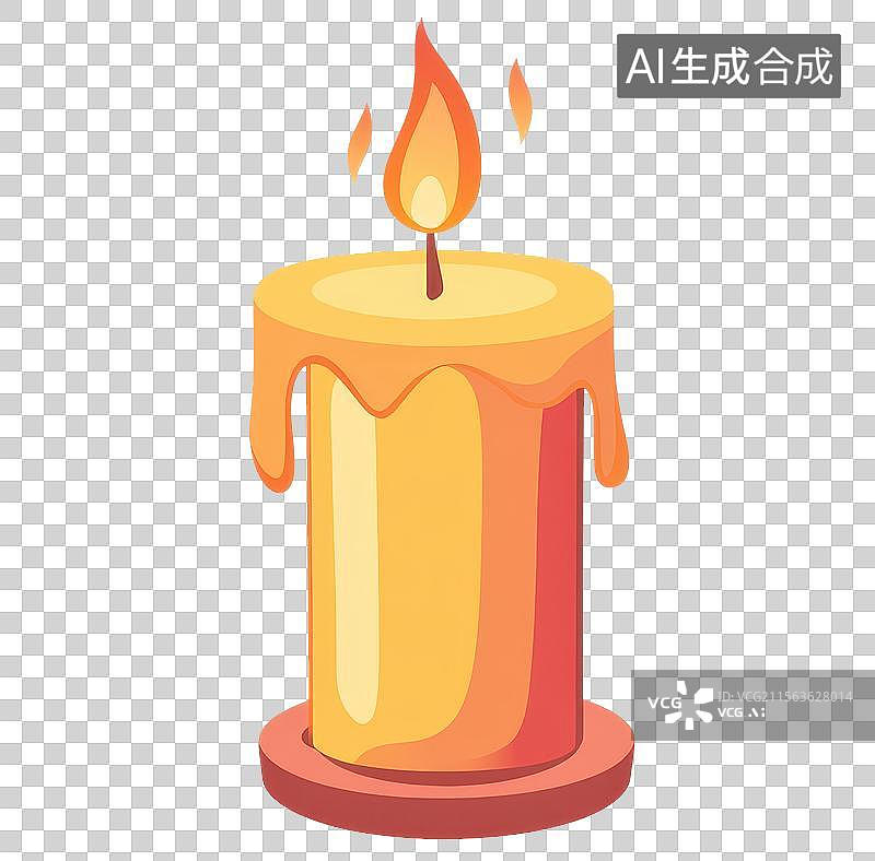 【AI数字艺术】3D渲染免扣图元素一根蜡烛图片素材
